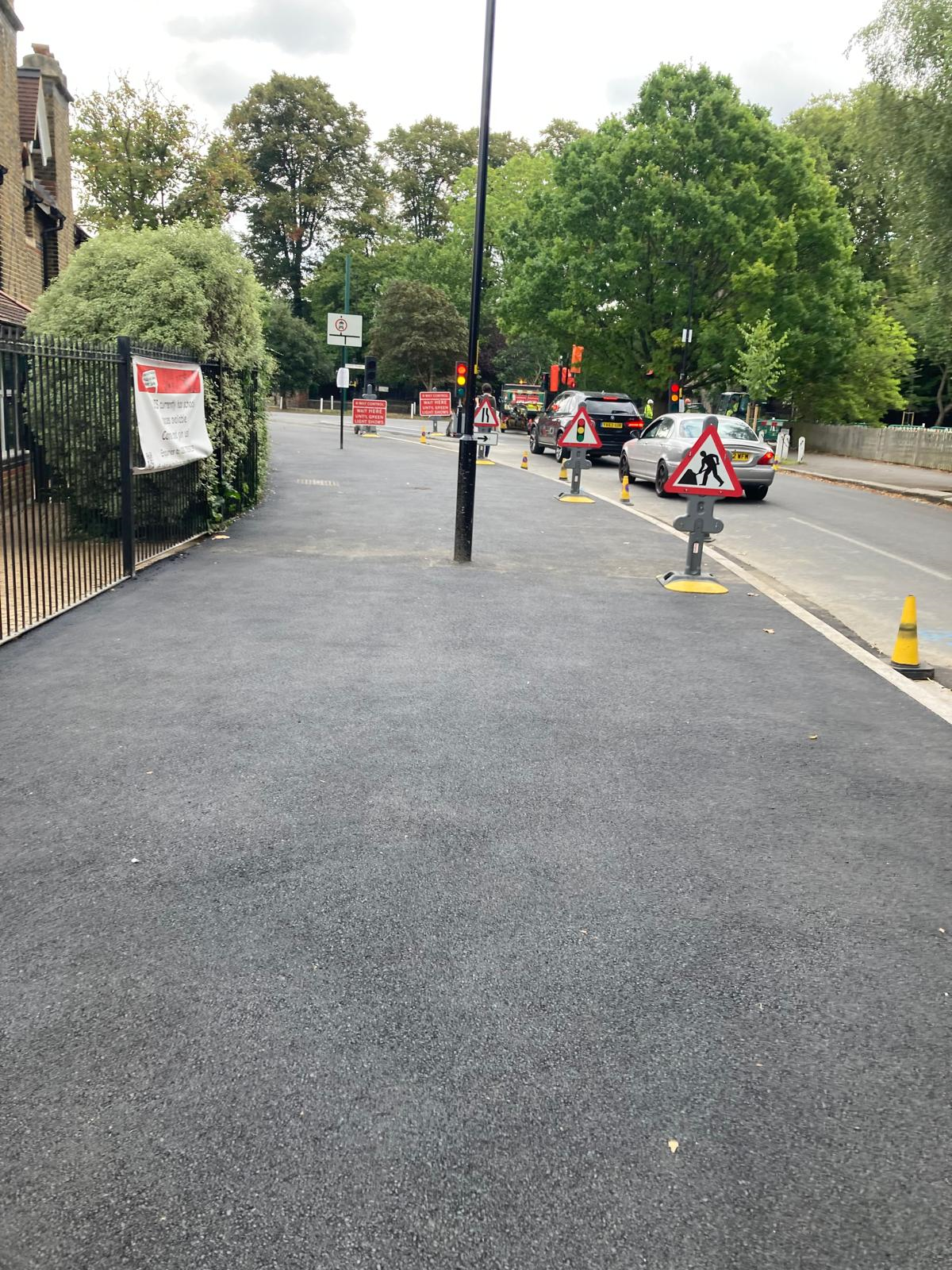 Newly laid footway in Dulwich